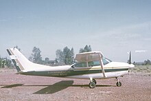 Cessna used by Les Schubert in 1968 for aerial mustering on Louisa Cessna used for mustering.jpg