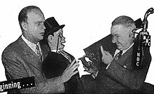 Edgar Bergen and Charlie McCarthy with Fields on The Chase and Sanborn Hour, c. 1945 Chase and Sanborn Hour.jpg