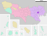 Location of Chiyoda in Tokyo