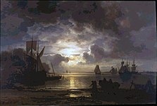 Rising Moon over the river Elbe (probablement 1864)