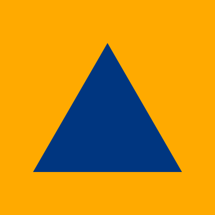The international distinctive sign of civil defense personnel and infrastructures.