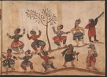 Musicians and dancers at a Hindu wedding ceremony, from the Codice Casanatense (c. 1540) Codice Casanatense Hindu Marriage Right.jpg