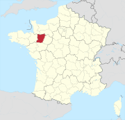 Lage des Departements Mayenne in Frankreich