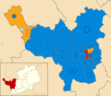 Map of the results Dacorum UK ward map 2007.svg