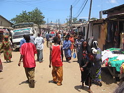 A shopping street in in Buguruni.