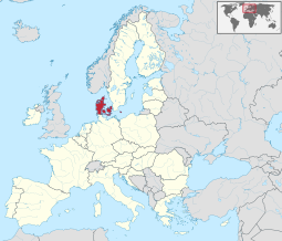 Localização da Dinamarca