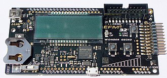 Energy Micro Woder Gecko STK showing EFM32WG990F256 (ARM Cortex-M4F) Energy Micro Woder Gecko STK showing EFM32WG990F256 (ARM Cortex-M4F) MCU.JPG