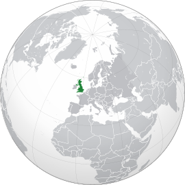 Localização do Reino Unido da Grã-Bretanha e Irlanda do Norte