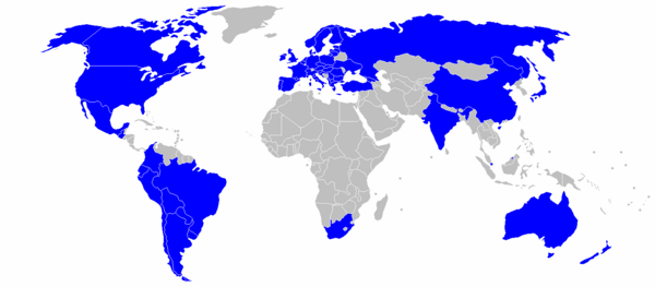 Global locations of Fiat Automobiles dealers, 2012