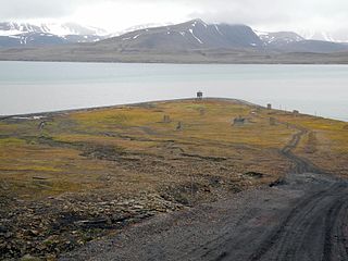 Finneset peninsula in Svalbard, Norway