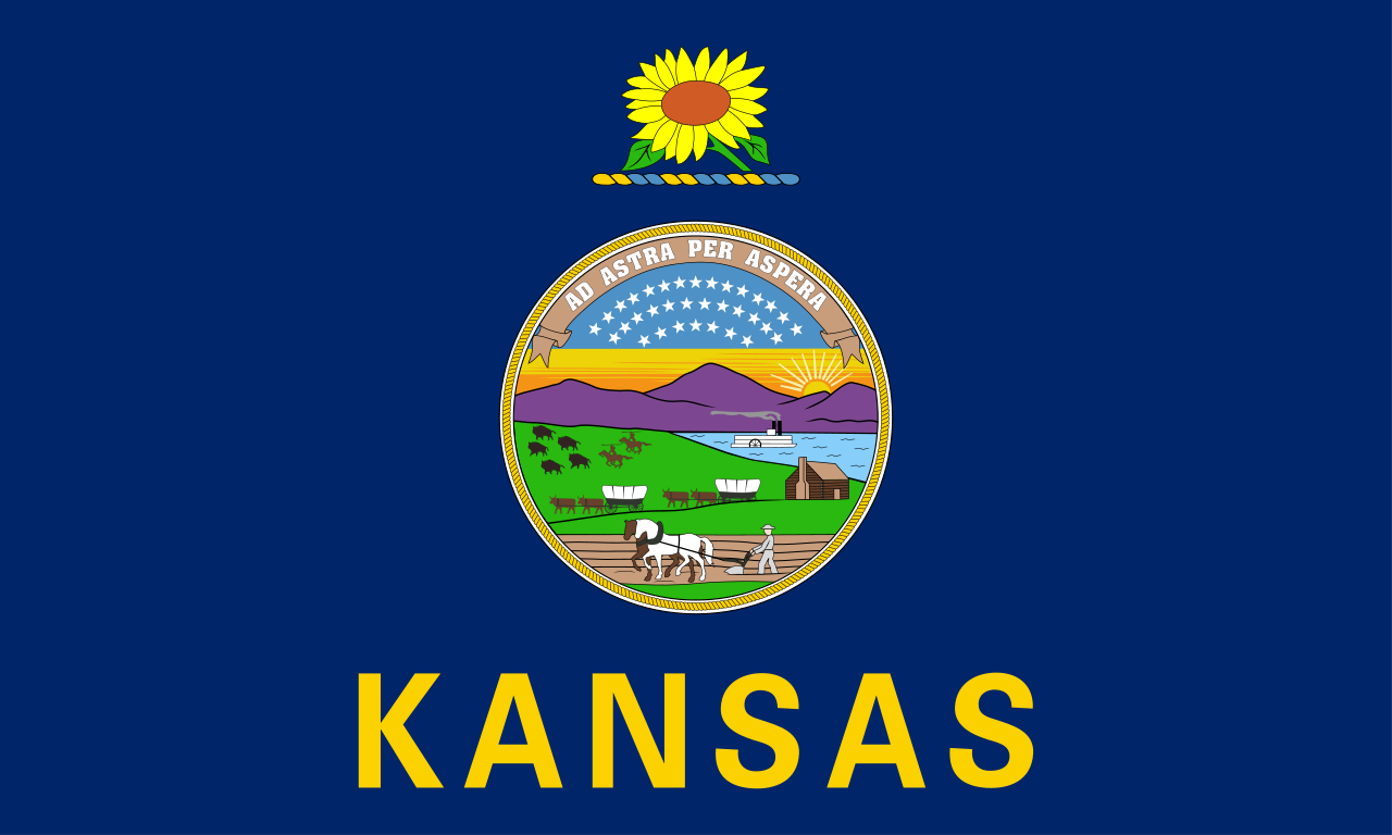 Image of the Kansas state flag. 