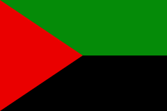 Also called ‘red, green and black’, this flag is used by the independence movement.
