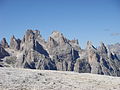 Il versante meridionale del Gruppo del Focobon visto dall'altopiano delle Pale.