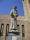 Statue of Francis of Assisi in front of the St. Francis of Assisi Cathedral, Rhodes