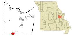 Location of Sullivan, Missouri