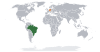 نقشهٔ موقعیت آلمان و برزیل.