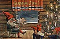 Norwegische Weihnachtswichtel auf einer Postkarte von Christian Magnus, ca. 1917