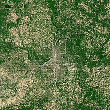 The Grand Rapids metropolitan area taken by the Sentinel-2 satellite in June 2022. Grand Rapids by Sentinel-2.jpg