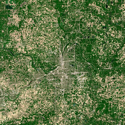 The Grand Rapids metropolitan area taken by the Sentinel-2 satellite in June 2022.