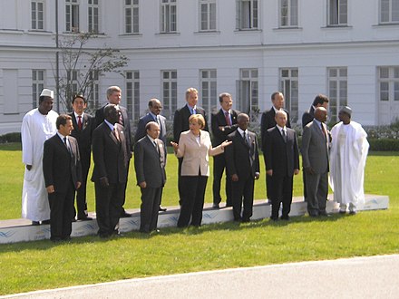 At the 33rd G8 summit in Heiligendamm in 2007 (Meles at elevated row fourth from left)