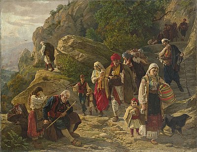 Refugees from Herzegovina, painting by Uroš Predić