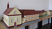 Městské muzeum na holíčském zámku, model kostela sv. Martina a sousedícího kláštera v Holíči (autor Jozef Kuruc)