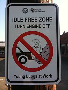 Idle free zone turn engine off sign Idle free zone - turn engine off sign.jpg