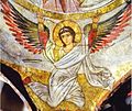 Fresco of archangel Uriel at the Hanging Church in Cairo, 13th century