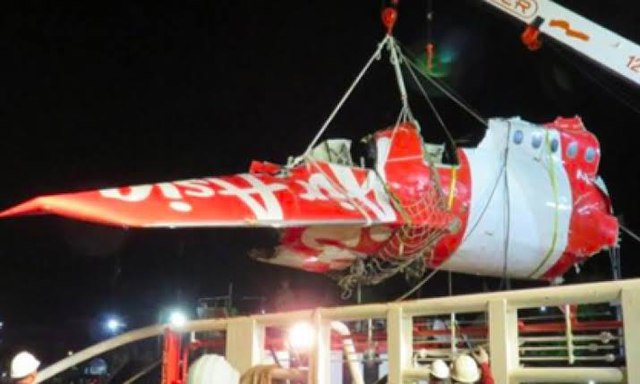 A section of the aircraft after its recovery