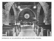 Interior of chapel June 1914 Interior of chapel at Wilmington and Brandywine Cemetery.png