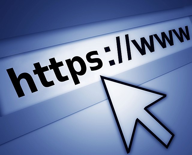 URL beginning with the HTTPS scheme and the WWW domain name label