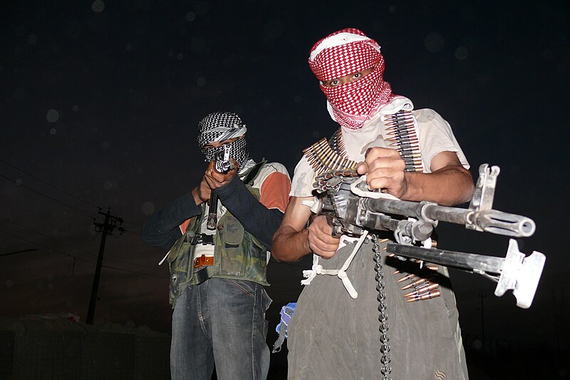 File:Iraqi insurgents with guns, 2006.jpg