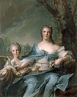 Louise Elisabeth of France, and her daughter, Princess Isabelle of Parma, 1750