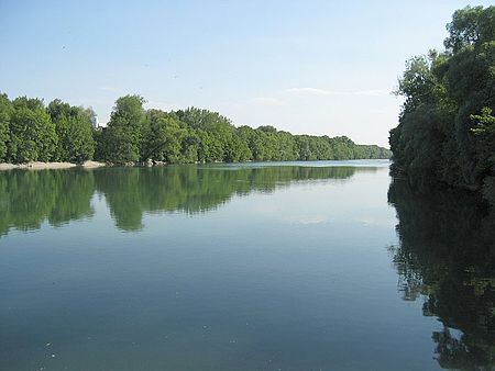 Isar River in the north of Munich