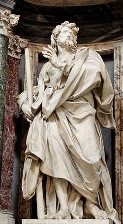 Angelo de Rossin tekemä Pyhän Jaakobin patsas Lateraanibasilikassa