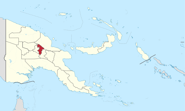 吉瓦卡省於巴布亞新幾內亞的位置。