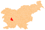 Map of Slovenia, position of Logatec highlighted