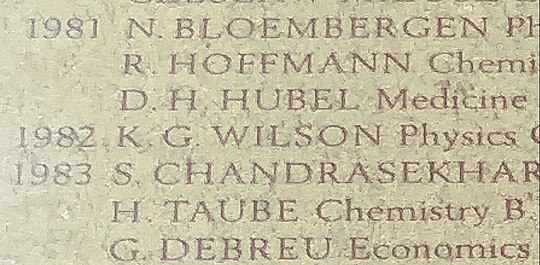O nome de Wilson no Monumento Nobel, Nova Iorque