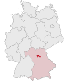 Deutschlandkarte, Position des Landkreises Erlangen-Höchstadt hervorgehoben