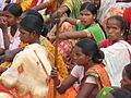 Adivasi women in hundreds attending meeting.