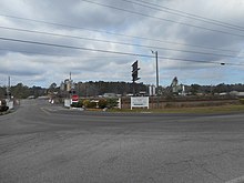 A local construction company's private railroad crossing with the Charleston Subdivision north of Ridgeland, South Carolina. Lane Construction on Old US 17, SC.jpg