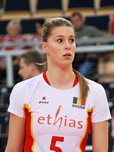 Laura Heyrman - Mistrovství světa FIVB Evropská kvalifikace žen Łódź leden 2014.jpg