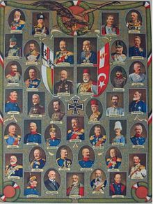 A postcard depicting the leaders of the Central Powers. Leaders of the Central powers.JPG