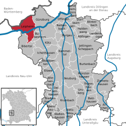 Elhelyezkedése Günzburg térképén