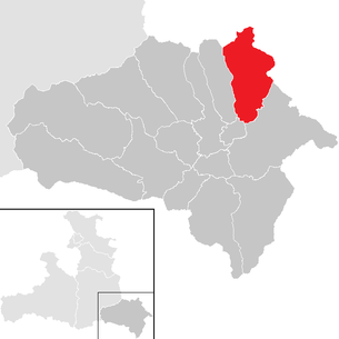 Location of the municipality of Lessach in the Hallein district (clickable map)