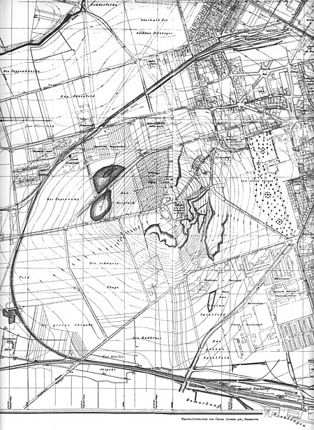 Lindener Berg 1892 aus Karte der Stadt und Feldmark Linden
