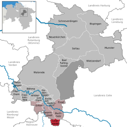 Läget för kommunen Lindwedel i Landkreis Heidekreis