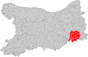 Location of the association of municipalities in the Calvados department