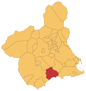 Localização de Mazarrón na Região de Múrcia