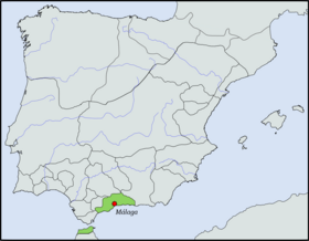 Localização de Taifa de Málaga